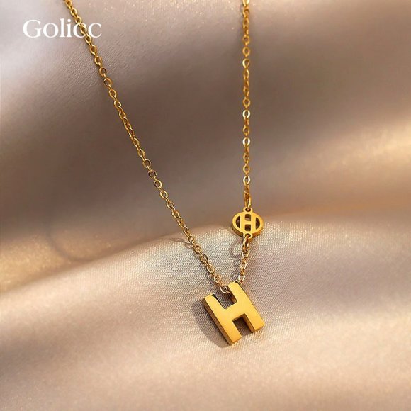 GOLICC Letter Pendant Necklace - Picture 1 of 11